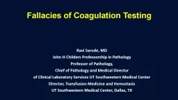 Fallacies of Coagulation Testing