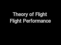 Theory of Flight Flight Performance