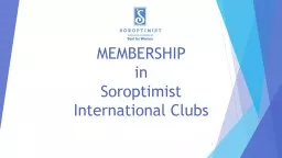 MEMBERSHIP  in Soroptimist International Clubs