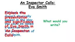 An Inspector Calls: Eva Smith