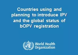 Countries using and  planning to introduce IPV