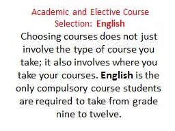 Academic and Elective Course