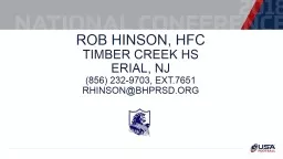 Rob Hinson, HFC Timber Creek HS