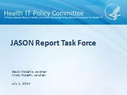 JASON Report Task Force July 1, 2014