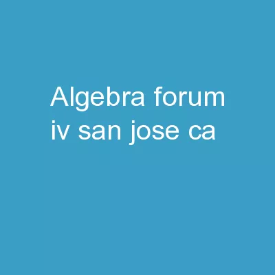 Algebra Forum IV San Jose, CA