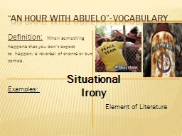 “AN Hour with  Abuelo ”- Vocabulary