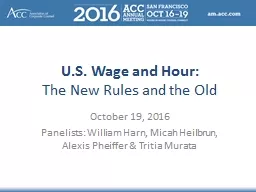 U.S. Wage and  Hour: The
