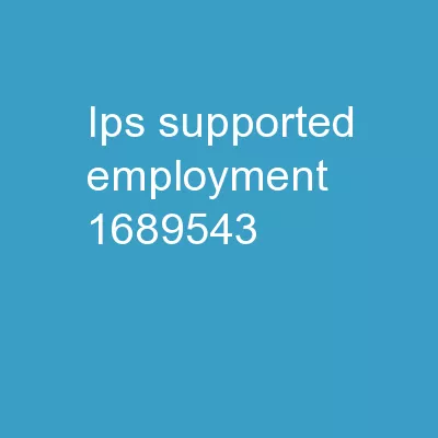 IPS SUPPORTED EMPLOYMENT