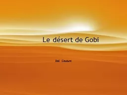 Le désert Zoé Couture Le désert de Gobi