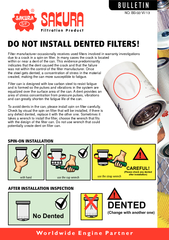 Do not install dented filters