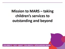 Mission to MARS – taking children’s services to outstanding and beyond