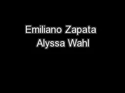 Emiliano Zapata Alyssa Wahl