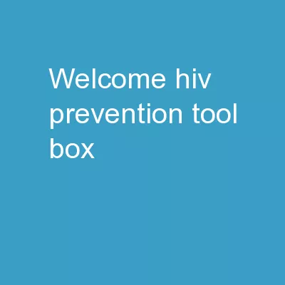 Welcome HIV Prevention Tool Box