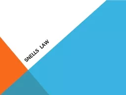 Snells  law Problem 1 Light travels from crown glass (n=1.52) into air (n=1.00).  The