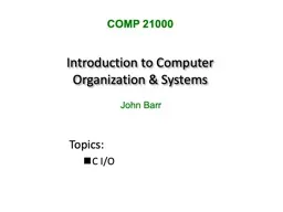 Introduction to Computer Organization & Systems