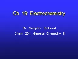 Ch.  19:  Electrochemistry