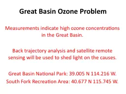 Great Basin Ozone Problem