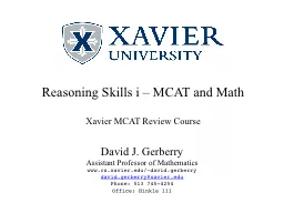 Reasoning Skills  i  – MCAT and Math