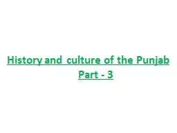 History and culture of the Punjab      Part - 3