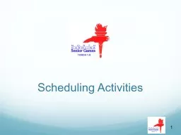 Scheduling  Activities If all gender/age categories