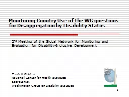 Monitoring  Country Use of the WG
