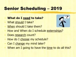 Senior Scheduling – 2019