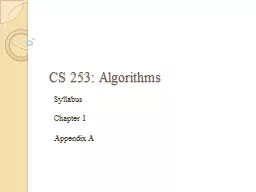 CS  253:  Algorithms Syllabus