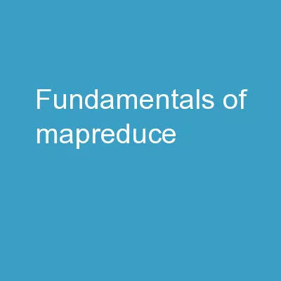 Fundamentals of MapReduce