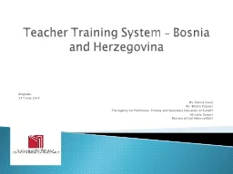 Teacher Training System - Bosnia and Herzegovina