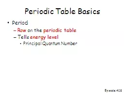 Periodic Table Basics  Period