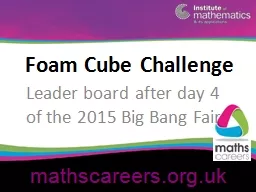 mathscareers.org.uk Foam Cube Challenge