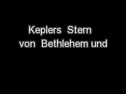 Keplers  Stern  von  Bethlehem und