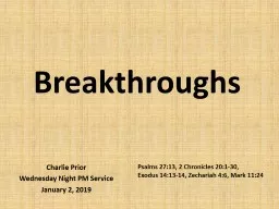 Breakthroughs Charlie Prior