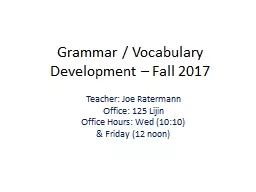 Grammar / Vocabulary Development –