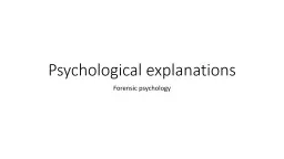 Psychological explanations