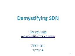 Demystifying  SDN Saurav Das