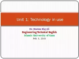 Dr.  Hatem   Elaydi Engineering Technical English