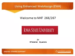 Using Enhanced WebAssign (EWA)