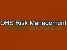 OHS Risk Management