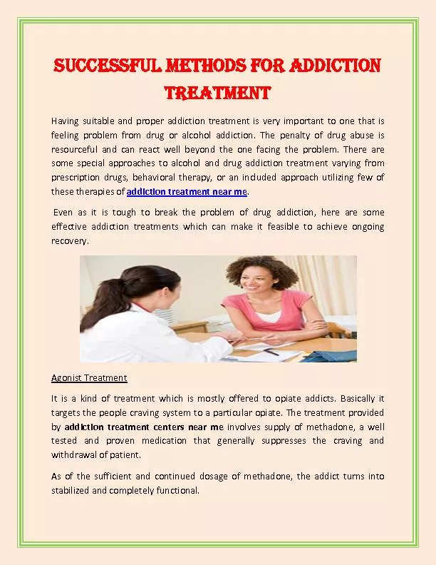 Successful Methods For Addiction Treatment