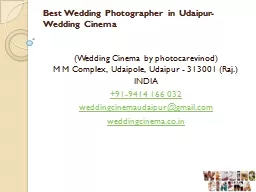 Best Wedding Photographer in Udaipur-Wedding Cinema