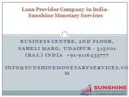 Loan Provider Company in India-Sunshine Monetary Services