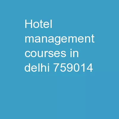 Hotel Management courses in Delhi