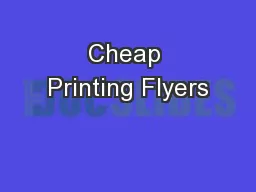 Cheap Printing Flyers