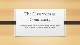 The Classroom as Community