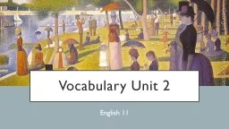 Vocabulary Unit 2 English 11