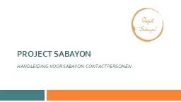 Project Sabayon  Handleiding voor Sabayon contactpersonen