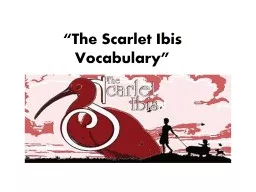 “The Scarlet Ibis Vocabulary”