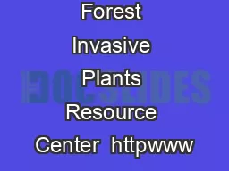 Forest Invasive Plants Resource Center  httpwww