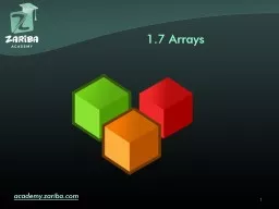 1.7 Arrays academy.zariba.com
